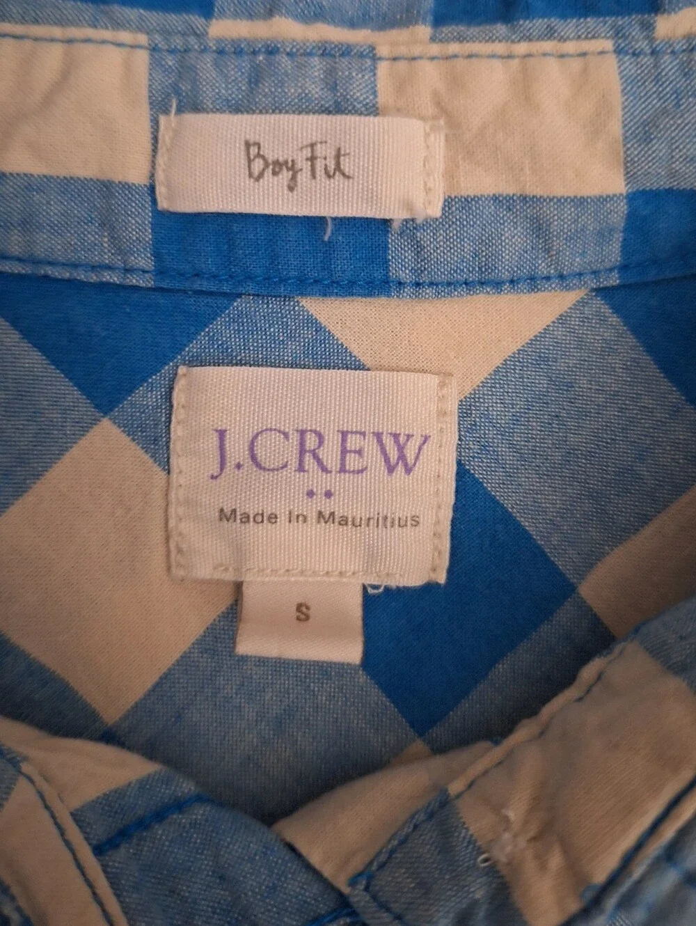 J Crew Button Down Long sleeve Shirt, Boy Fit, Plaid, Gingham